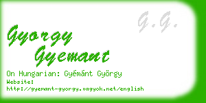 gyorgy gyemant business card
