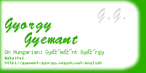 gyorgy gyemant business card